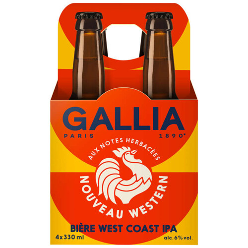 Gallia Nouveau Western - Bière West Coast IPA non filtrée 6° Pack 4x33 cl