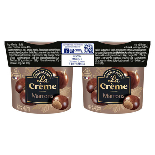 Mamie Nova crème de marrons gourmande 2x150g