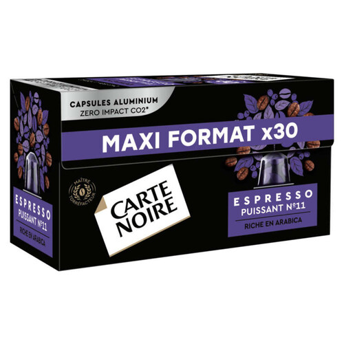 Carte Noire 30 capsules alu espresso puissant n°11 - 165g