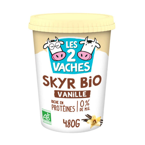 Les 2 Vaches Skyr Vanille bio 480g