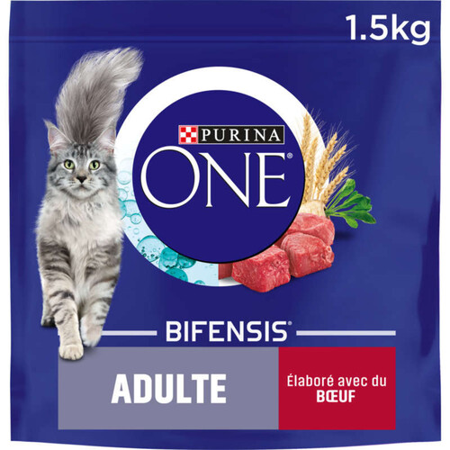 Purina One Croquettes Chat Adulte Au Boeuf Et Céréales 1,5Kg