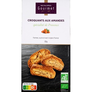 Monoprix Gourmet Croquants aux Amandes Bio 125g