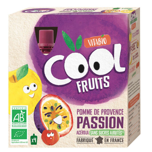 [Par Naturalia] Vitabio Cool Compote Fruits Pomme Passion 4x90g