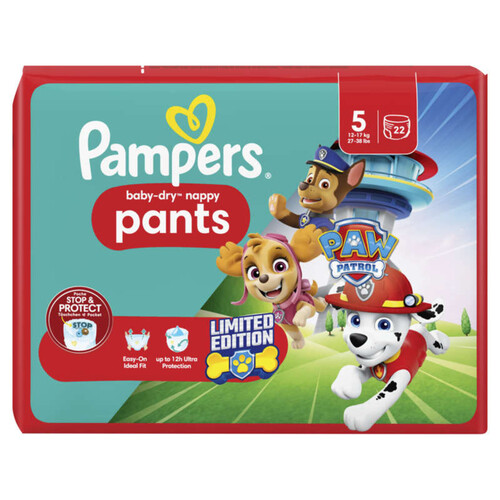 Pampers baby-dry pants la pat’patrouille taille 5, 22 couches-culottes