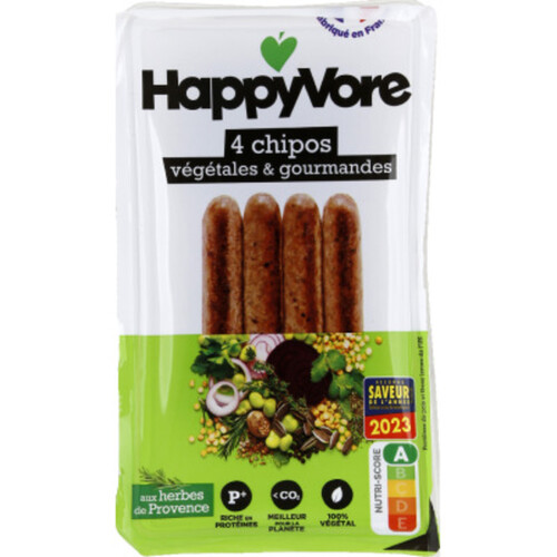 Happyvore chipolata végétale x4 200g