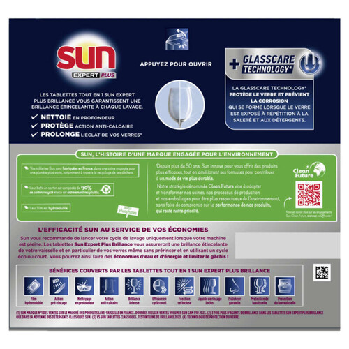 Sun Expert Plus Tablette Lave-Vaisselle Tout en 1 +Glass Care Technology *40 700g