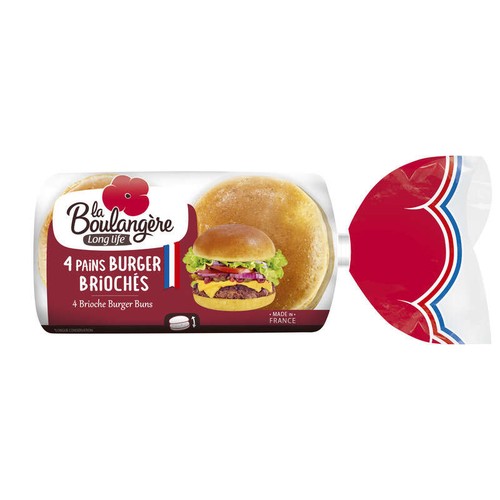 La Boulangère Brioche burger bun x4 200g
