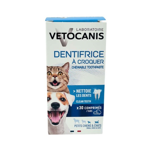 Vetocanis Dentifrice A Croquer 30 Comprimés Chat/ Chien