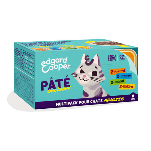 Edgar & Cooper Multipack Pâté pour Chat Adulte 8x85g