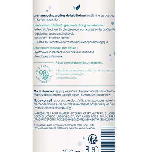 Biolane Shampooing croûtes de lait 150ml