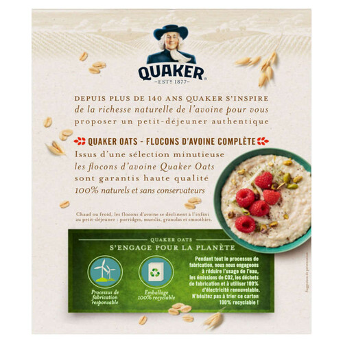 Quaker Oats Céréales Flocons d'avoine complète format 800 g