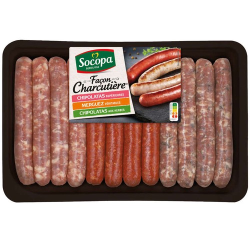 Socopa Assortiment De Saucisses Façon Charcutière: Chipolatas, Merguez Et Chipolatas Aux Herbes