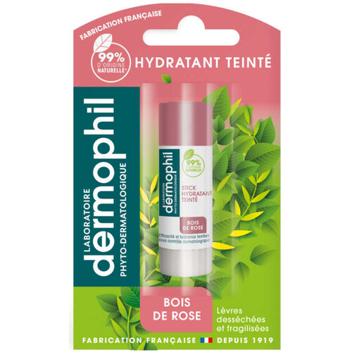 Dermophil Stick à Lèvres Hydratant Teinté Bois Rose