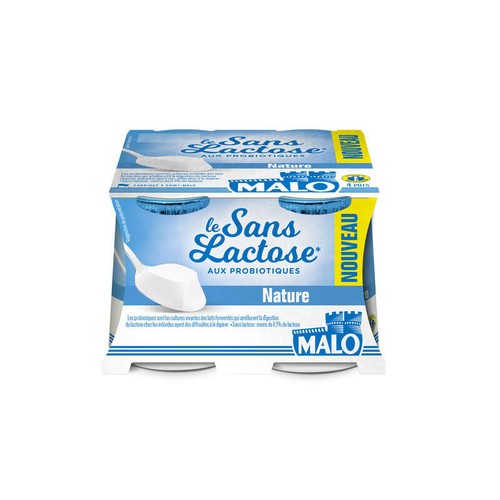 Malo Yaourt Sans Lactose Nature 4x125g