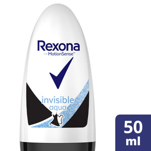 Rexona Déodorant Femme Bille Antibactérien Invisible Aqua 50ml