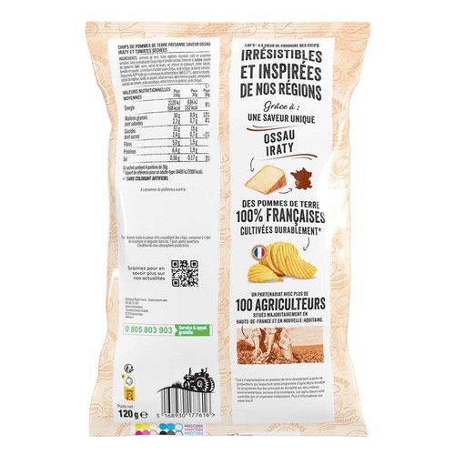 Lay's Chips Paysanne Saveur Ossau Iraty et Tomates Séchées 120g