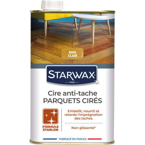 Starwax Cire Anti-Tache Starlon Bois Clair 1L