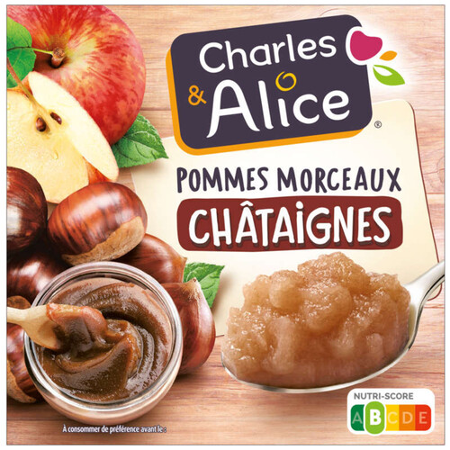 Charles & Alice Pommes Morceaux de Châtaignes 4x97g