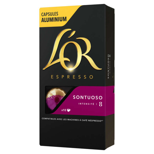 L'Or Espresso Café Sontuoso intensité 8 x10 capsules 52g