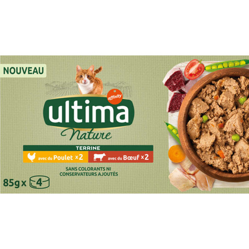 Ultima Nature Terrine Poulet & Bœuf 4x85g