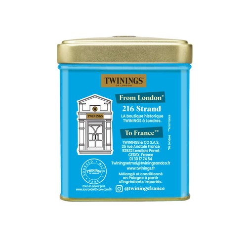 Twining Thé noir Russian Earl Grey aromatisé bergamote & citron 150g