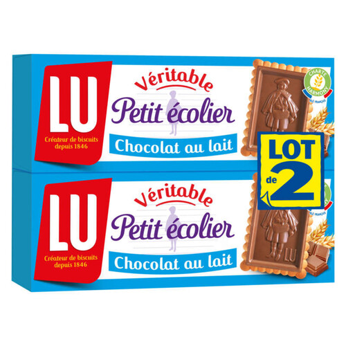 Lu Petit Ecolier Biscuits Petit Beurre Nappés au Chocolat au Lait 2x150g