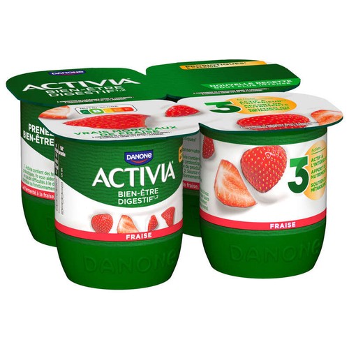 Activia Probiotiques Yaourt Aux Fruits Fraise Bifidus 4x125g