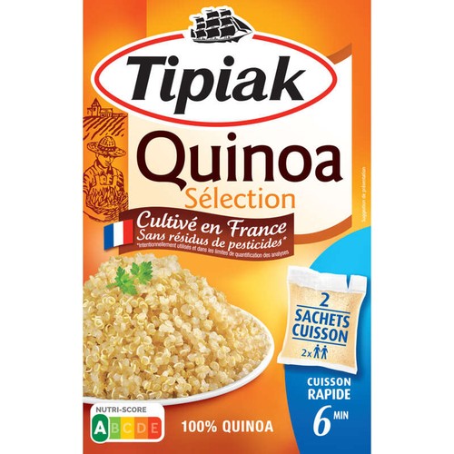 Tipiak Quinoa 2 Sachets Cuisson, Prêt En 6 Minutes 200g