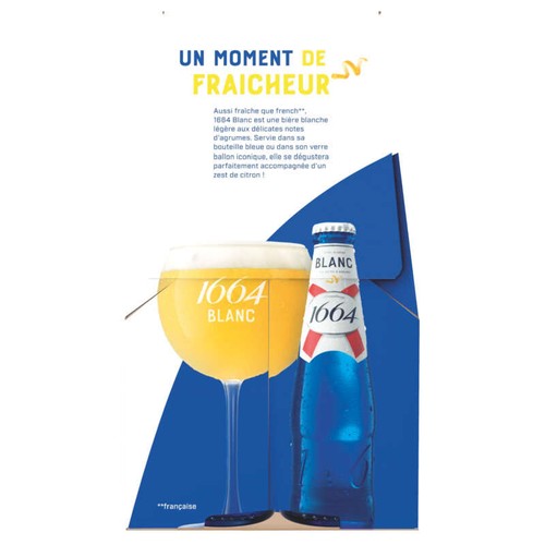 1664 Bière Blanche Aromatisée Citron & Coriandre Fraîche Et Fruitée 6x25cl