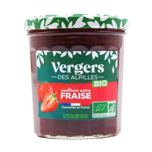 Vergers des Alpilles Confiture extra de fraise Bio 370g