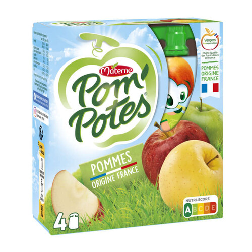 Pom'potes compote pomme nature le pack de 4x90g