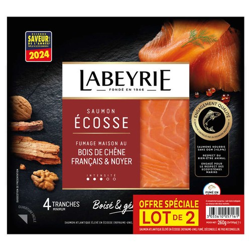Labeyrie saumon fumé d'Ecosse 2x 4tranches 260g