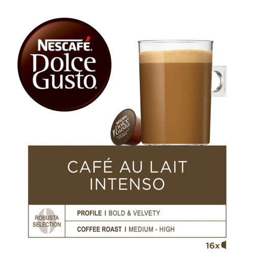 Nescafe Dolce Gusto Capsules De Café Au Lait Intenso x16 152G