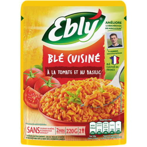 Ebly Blé Express 2Min Tomate Et Basilic 220G