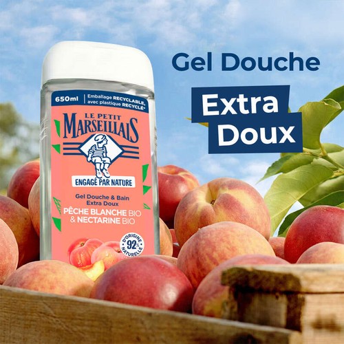 Le Petit Marseillais Gel Douche Peche blanche et nectarine Bio 650ml