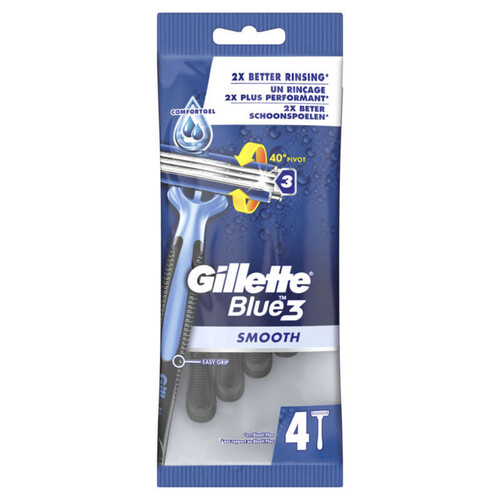 Gillette Rasoirs Jetables Blue3 Smooth X4