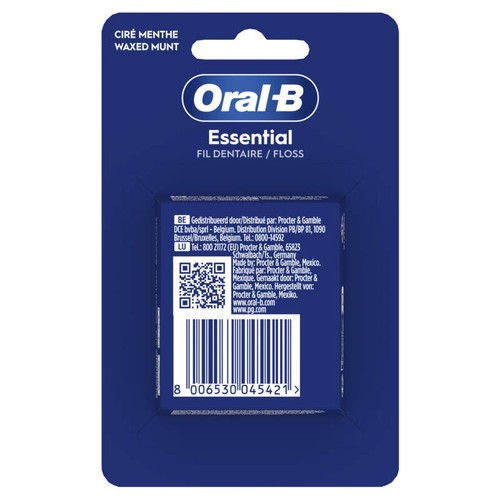 Oral-B Essential Fil Dentaire Ciré Menthe 50m