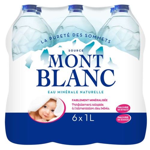 Mont Blanc eau minérale naturelle le pack de 6x1L