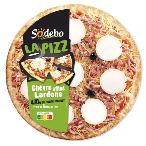 Sodebo Pizza La Pizz Chèvre affiné et lardons 470g