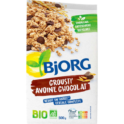 Bjorg Crousti' Avoine Chocolat, Bio 500G
