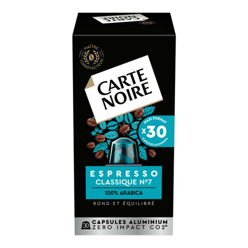 Carte noire 30 capsules alu espresso classique n°7 - 165g