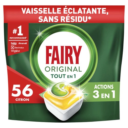 Fairy Capsules Lave-Vaisselle Tout en 1 Citron x56 Lavages