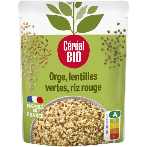 Céréal Bio Orge, lentilles vertes, riz rouge au naturel 250g