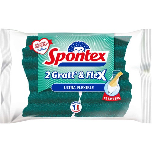 Spontex Éponge Gratt & Flex Ultra Flexible x2