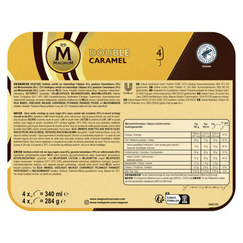 Magnum Bâtonnet Deluxe Caramel 4x71g