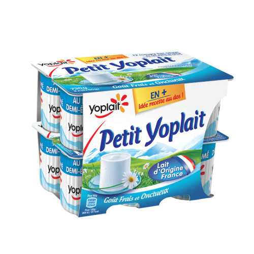 Yoplait ptit yoplait nature fromage frais 3,8% matiere grasse pots 12x60g