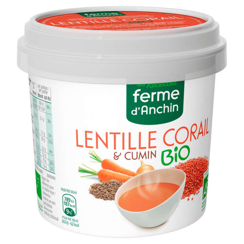 Ferme d'Anchin Soupe Lentille Corail et Cumin Bio 30cl
