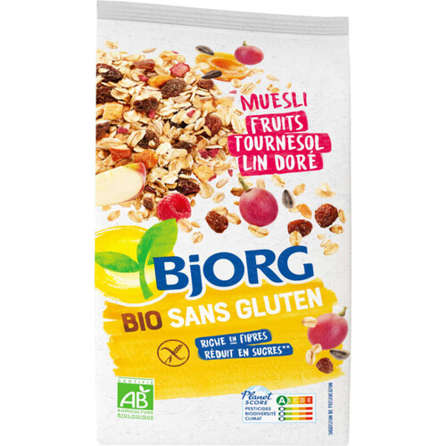 Bjorg Muesli Fruits, Tournesol, Lin Doré, Sans Gluten, Bio 375G