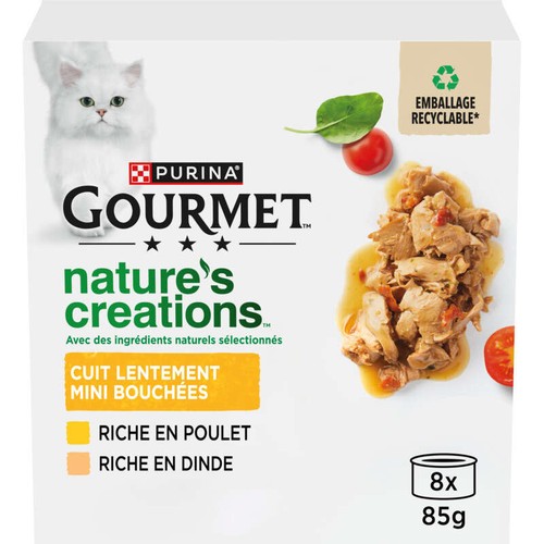 Purina Gourmet Nature'S Creation Au Poulet Et Dinde Multipack 8x85g