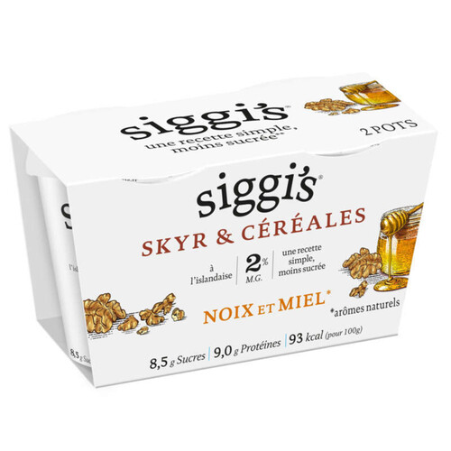 SIGGI'S skyr céréales miel & noix 2x140g